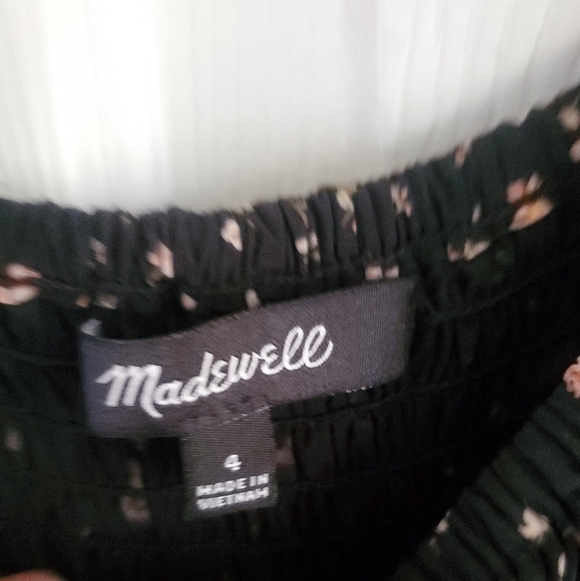 Madewell All Over Floral Print Jump Suit Loose Leggs, Smocked Top, Size 4 - Picture 6 of 7